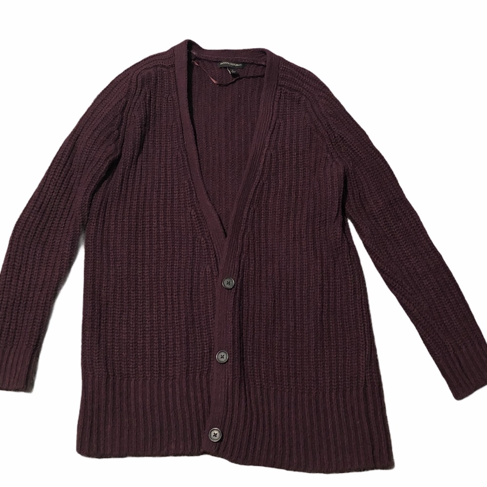 Oversized Purple Banana Republic Cardigan